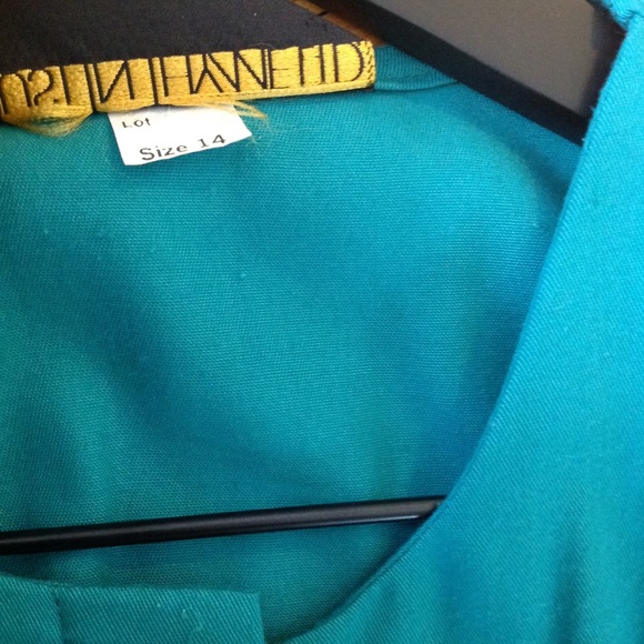 RETRO Green & Black Micro Mini Dress SZ M - Picture 6 of 7